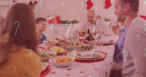 Happy Family Enjoying Christmas Dinner Festivities