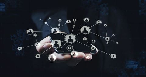 businessman holding smartphone with digital network connections overlay - Download Free Stock Images Pikwizard.com