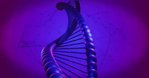 3D Purple DNA Strand Structure for Science Concepts - Download Free Stock Images Pikwizard.com