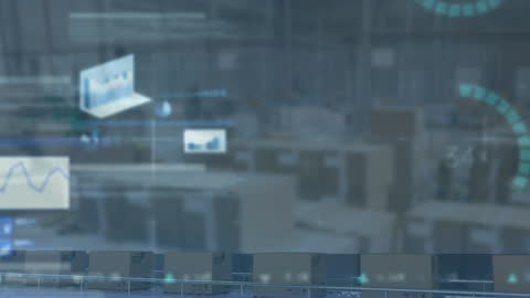 Financial Data and Analytics Over Warehouse Background