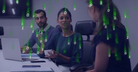 business team discussing digital data and technology solutions - Download Free Stock Images Pikwizard.com