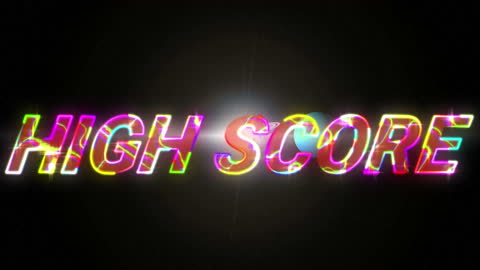 Animated Neon High Score Display with Lightning Effect