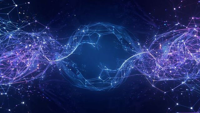 Pulsing holographic neural mesh orb connecting data streams in neon cyber network