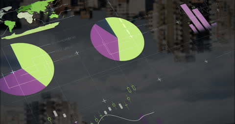 Dynamic Infographic Interface with Digital Data Visualization in Urban Setting