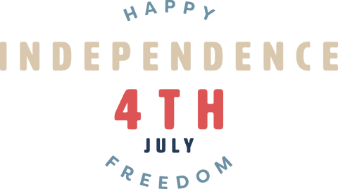 Celebratory 4th July Independence Day Text on Transparent Background