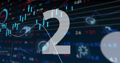 Countdown Over Neon Stock Market Data Display - Download Free Stock Images Pikwizard.com