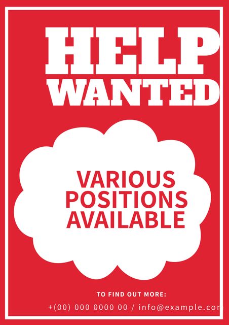 Help Wanted Sign with Various Positions Available - Download Free Stock Templates Pikwizard.com