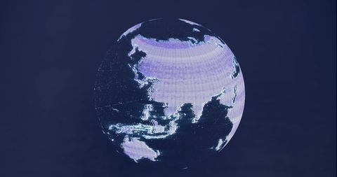 Digital Globe Highlighting Global Technology Connections - Download Free Stock Images Pikwizard.com