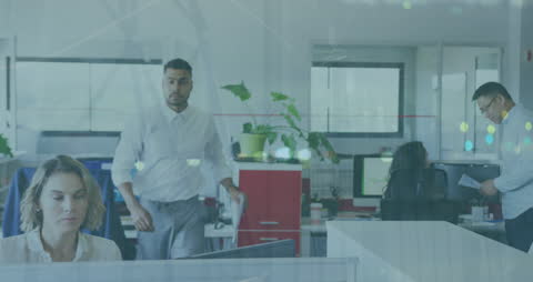 Modern Office with Professionals Working at Desks