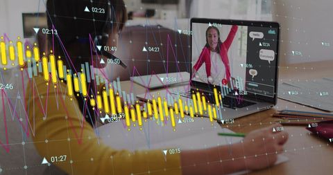 Online Learning with Diverse Students and Business Growth Charts - Download Free Stock Images Pikwizard.com