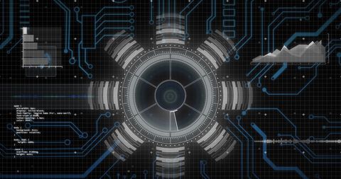 Digital Interface with Circuit Board and Scanner Visualization - Download Free Stock Images Pikwizard.com