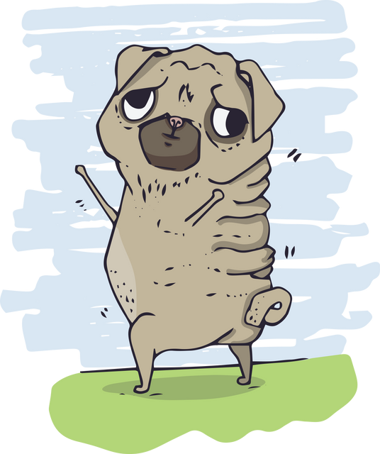 Quirky Digital Illustration of a Cartoon Pug on Transparent Background - Download Free Stock Videos Pikwizard.com