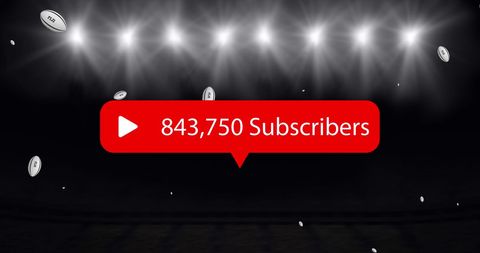 Rugby Stadium at Night with Social Media Subscriber Count - Download Free Stock Images Pikwizard.com