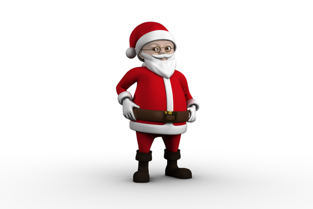 Cute Transparent Cartoon Santa Claus with Glasses - Download Free Stock Videos Pikwizard.com