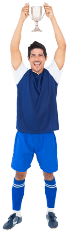 Transparent Football Player Celebrating Trophy Victory
