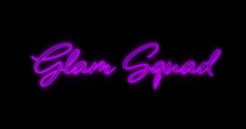 Vibrant Neon 'Glam Squad' Text on Black Background - Download Free Stock Images Pikwizard.com