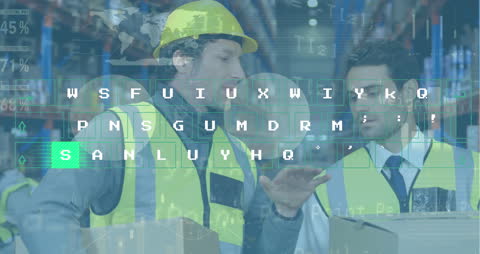 Warehouse Workers Analyzing Data Through Augmented Reality