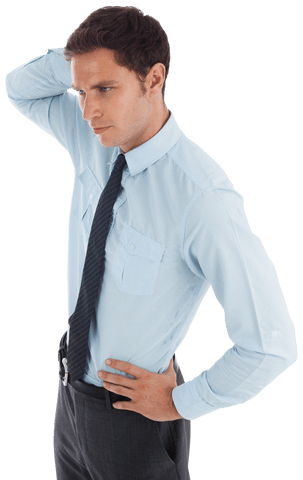 thoughtful businessman pondering future insights on transparent background - Download Free Stock Videos Pikwizard.com