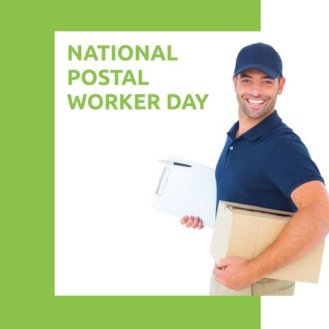 Smiling Postman Celebrating National Postal Worker Day - Download Free Stock Templates Pikwizard.com