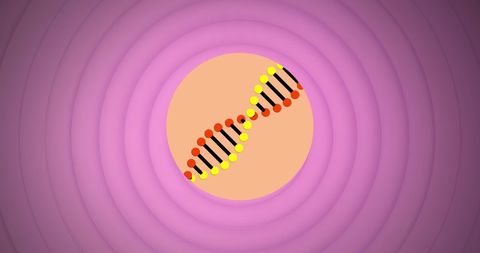 Abstract DNA Strand Illustration on Circular Purple Background - Download Free Stock Images Pikwizard.com