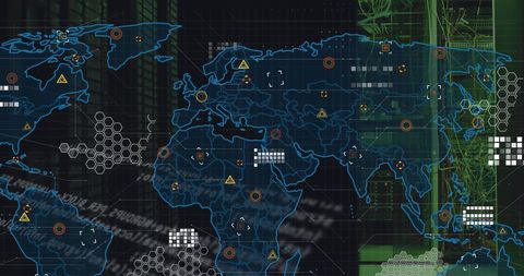 World Map Displays Data Processing in Futuristic Server Room - Download Free Stock Images Pikwizard.com