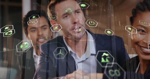 Diverse Business Team Analyzing Green Technology Data - Download Free Stock Images Pikwizard.com