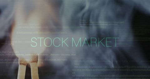 Abstract Stock Market with Flickering Flame and Digital Coding