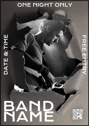 energetic live music concert poster with guitar player - Download Free Stock Templates Pikwizard.com