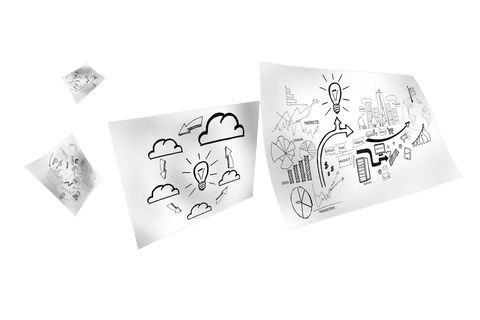 Transparent Vision Boards with Lamp and Cloud Symbols - Download Free Stock Videos Pikwizard.com
