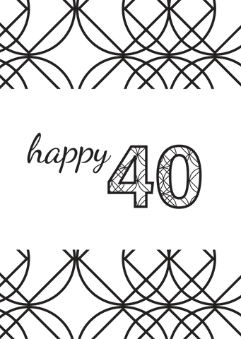 Elegant Happy 40 Text with Decorative Black Motif on Transparent Background - Download Free Stock Videos Pikwizard.com