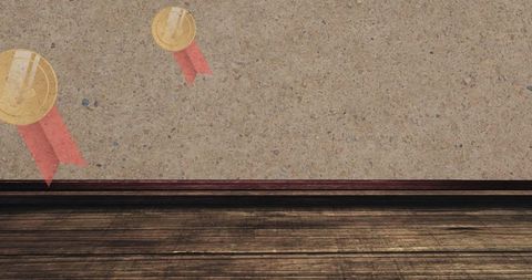 Empty Room with Floating Medal Icons on Wall - Download Free Stock Images Pikwizard.com