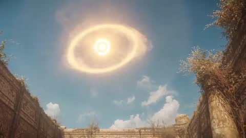 Mystical Energy Ring Illuminates Ancient Courtyard