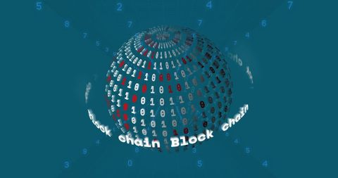 Binary Code Globe with Blockchain Concept Visualization - Download Free Stock Images Pikwizard.com