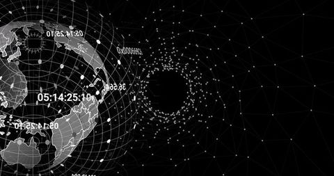 Digital Globes and Global Connections Overlay Digital Landscape - Download Free Stock Images Pikwizard.com