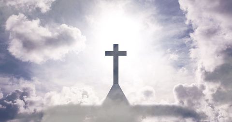 Christian Cross Silhouette Against Dramatic Sky - Download Free Stock Images Pikwizard.com