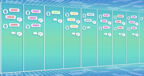 Abstract AI Chat Interface with Colorful Speech Bubbles - Download Free Stock Images Pikwizard.com