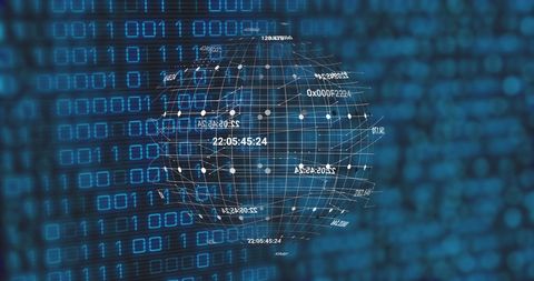 digital earth sphere with binary code matrix - Download Free Stock Images Pikwizard.com