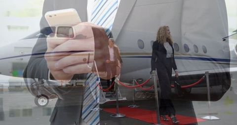 Business Executive Arrival Boarding Private Jet for Corporate Travel