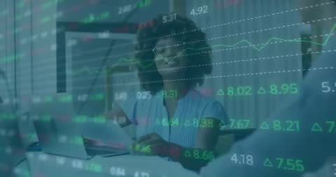 Professional Analyzing Financial Data on Digital Screen