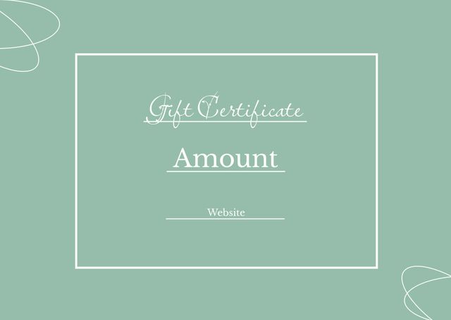 Elegant Gift Certificate Template on Green Background - Download Free Stock Templates Pikwizard.com