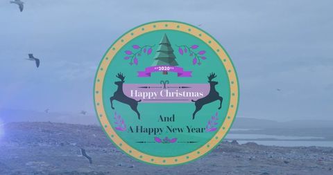 Christmas icon celebrations over coastal nature