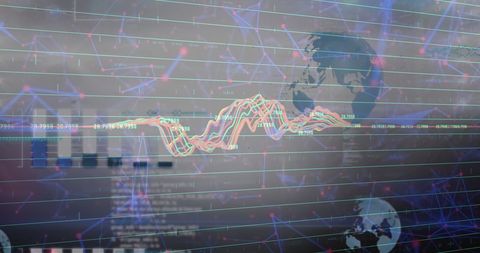 Global Data Processing with Digital Interface and Chart Overlays - Download Free Stock Images Pikwizard.com
