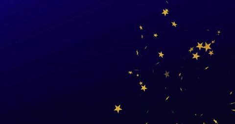 Gold stars scattering on deep blue background elegantly