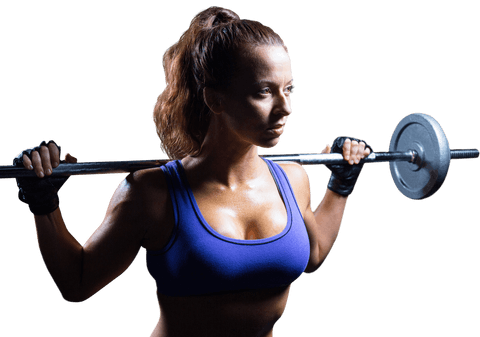 Transparent Strong Woman Lifting Barbell with Determination - Download Free Stock Videos Pikwizard.com
