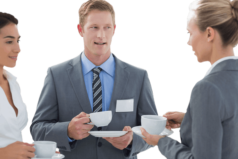 diverse business team discussing over coffee transparent background - Download Free Stock Videos Pikwizard.com