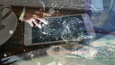 Business Tech Concept with Digital Data and Networking Synergy