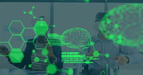 Virtual Reality Interface with Scientists Analyzing Brain Data - Download Free Stock Images Pikwizard.com