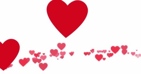Floating Pink and Red Hearts on White Background - Download Free Stock Images Pikwizard.com