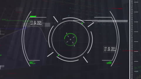 Futuristic Data Interface with Scanning Reticle Overlay