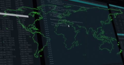 Data Processing and Cybersecurity Global Network Map - Download Free Stock Images Pikwizard.com